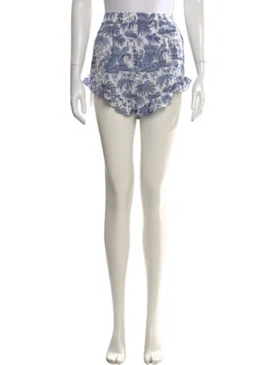 Pre-owned Staud Printed Mini Shorts In Neutral