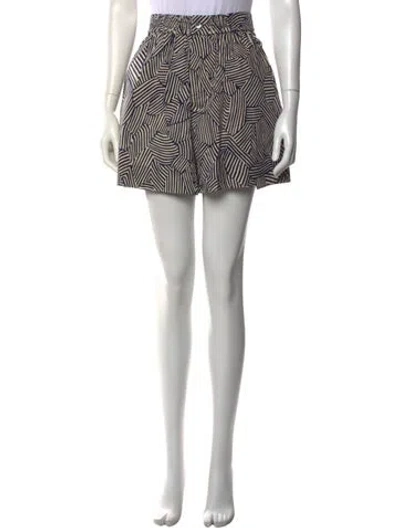 Pre-owned Staud Printed Mini Shorts In Neutrals