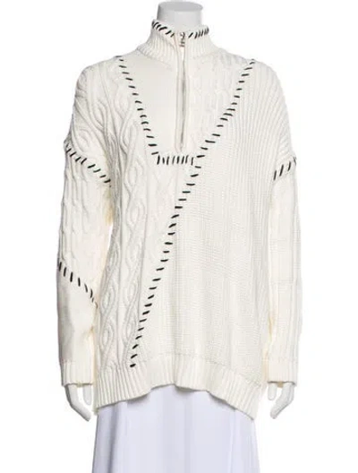 Pre-owned Staud Printed Mock Neck Sweater In Neutral