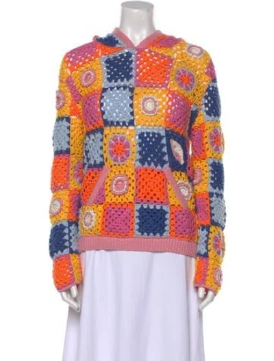 Pre-owned Staud Printed V-neck Sweater In Multi