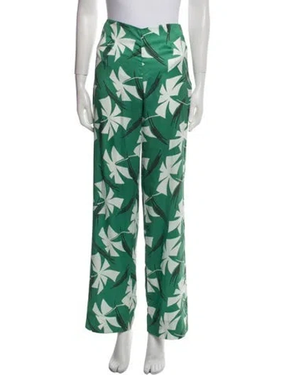 Pre-owned Staud Printed Wide Leg Pants In Multi