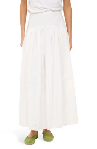 STAUD STAUD PROCIDA EYELET COTTON MAXI SKIRT