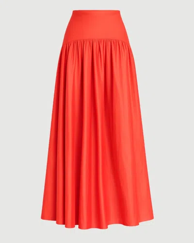 Staud Procida Linen Skirt In Red