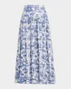 Staud Cotton Skirts In Blue Toile