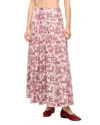 Staud Floral Mid-length Skirt In Bordeaux Toile