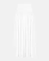 Staud Procida Gathered Broderie Anglaise Cotton Maxi Skirt In White