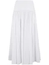 Staud Procida Gathered Broderie Anglaise Cotton Maxi Skirt In White