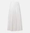 Staud Procida Gathered Broderie Anglaise Cotton Maxi Skirt In White