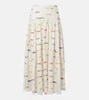 Staud Procida Printed Linen Maxi Skirt