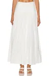 Staud Procida Gathered Broderie Anglaise Cotton Maxi Skirt In White