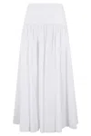 Staud Procida Gathered Broderie Anglaise Cotton Maxi Skirt In White
