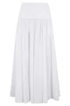 Staud Procida Gathered Broderie Anglaise Cotton Maxi Skirt In White