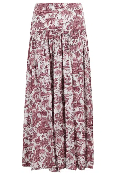 Staud Floral Mid-length Skirt In Multicolor