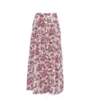 Staud Floral Mid-length Skirt In Bordeaux