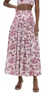 Staud Floral Mid-length Skirt In Multicolor