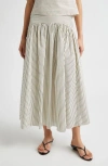 Staud Procida Stripe Maxi Skirt In White