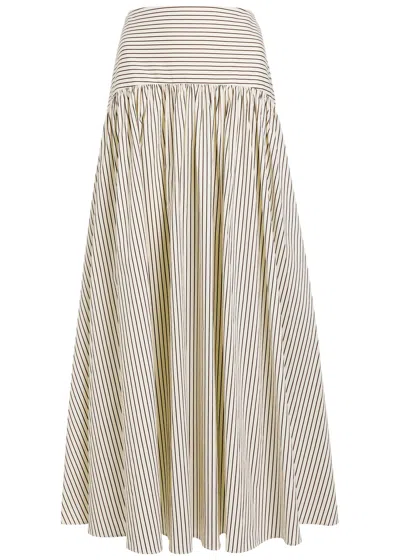 Staud Procida Striped Skirt In White