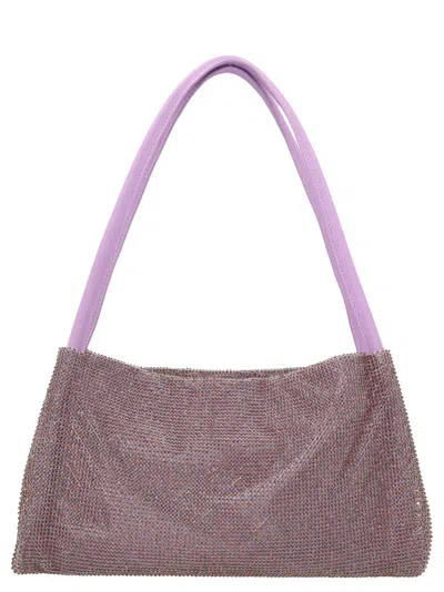 Staud Purple Penny Crystal Shoulder Bag