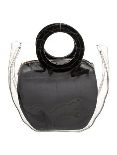 Pre-owned Staud Pvc Frida Handle Bag In Black