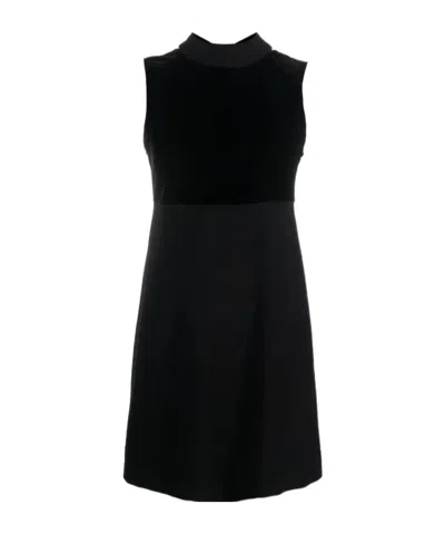 Staud Quant Bow-detail Mini Dress In Black