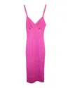 Staud Quartz Metallic Sleeveless Midi Dress In Pink Viscose In Pink