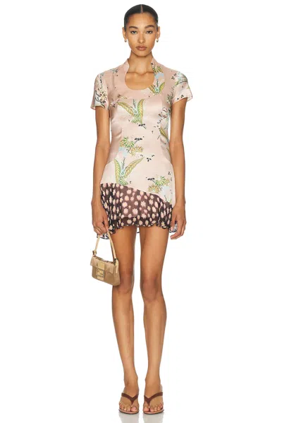 Staud Rae Silk Dress In Multi