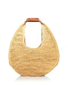 Staud Moon Large Leather-trimmed Raffia Tote In Natural/tan
