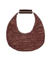 Staud Moon Large Raffia Shoulder Bag In Brown