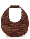 Staud Raffia Moon Bag In Brown