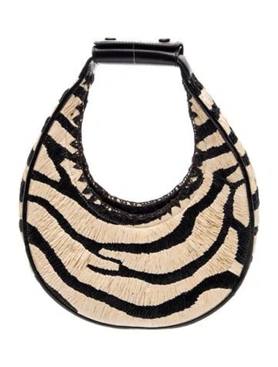 Pre-owned Staud Raffia Moon In Neutrals