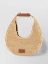Staud Moon Large Leather-trimmed Raffia Tote