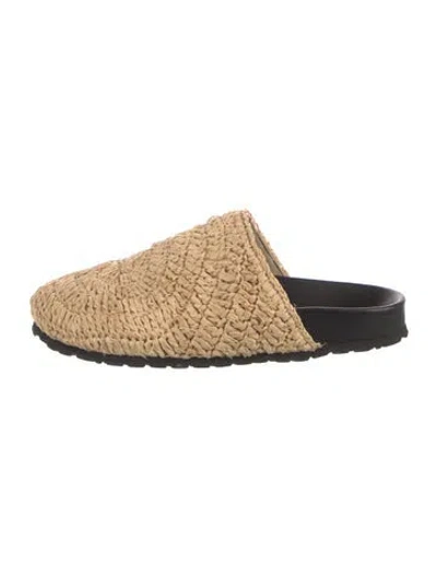 Pre-owned Staud Raffia Mules
