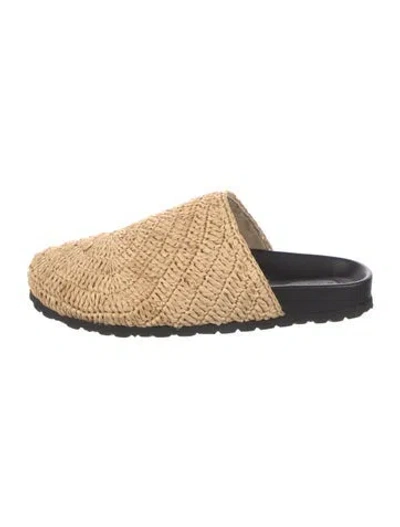 Pre-owned Staud Raffia Mules