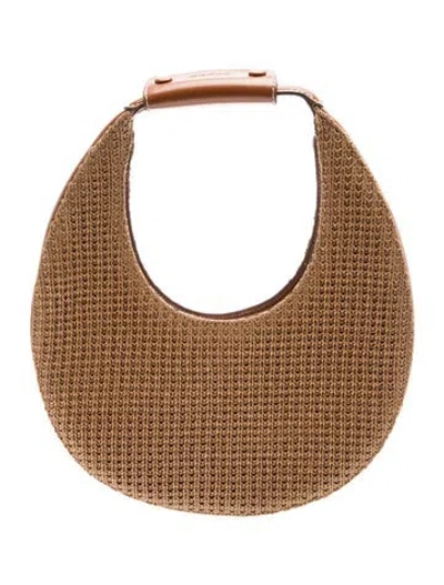 Pre-owned Staud Raffia Shoulder Bag In Brown