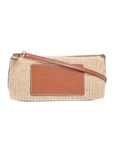 Pre-owned Staud Raffia Shoulder Bag In Neutrals