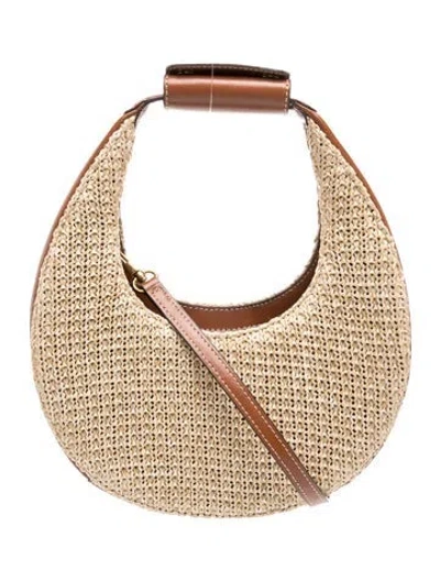 Pre-owned Staud Raffia Top Handle Bag In Neutrals