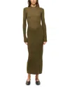 Staud Ramona Long Sleeve Wool Blend Sweater Dress In Sergeant Green