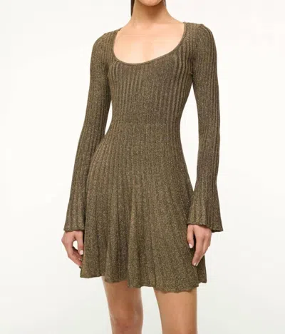 Staud Raquel Dress In Metallic Gold In Multi