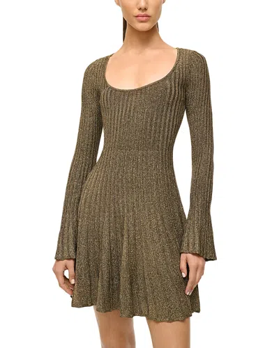 STAUD RAQUEL METALLIC KNIT DRESS 