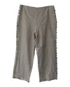 Staud Ravella Pants With Button Details In Beige Linen In Beige