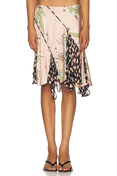 Staud Reannah Silk Skirt In Multi