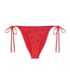 Staud Red Side Tie Bikini Bottoms In Red