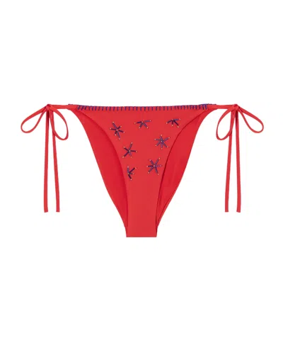 Staud Red Side Tie Bikini Bottoms