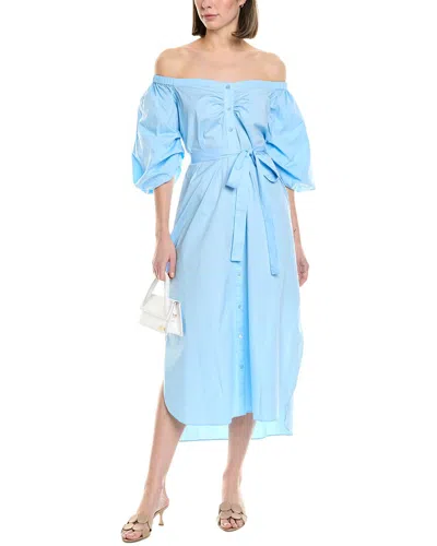 Staud Reese Shirtdress In Blue