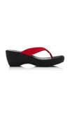 Staud Remy Thong Wedge Sandals In Black