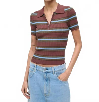 Staud Ren Top In Redondo Stripe In Brown
