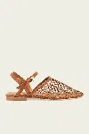 Staud Mesh Square Toe Sandals With Gold Hardware In Brown