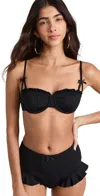Staud Rhett Bikini Top Black Xl In Black
