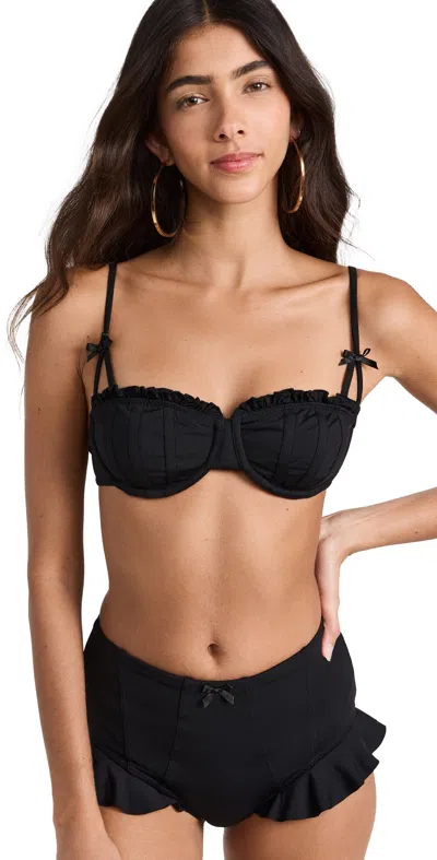 Staud Rhett Bikini Top Black Xl