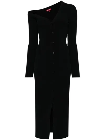 Staud Ribbed-knitted Dress In Black